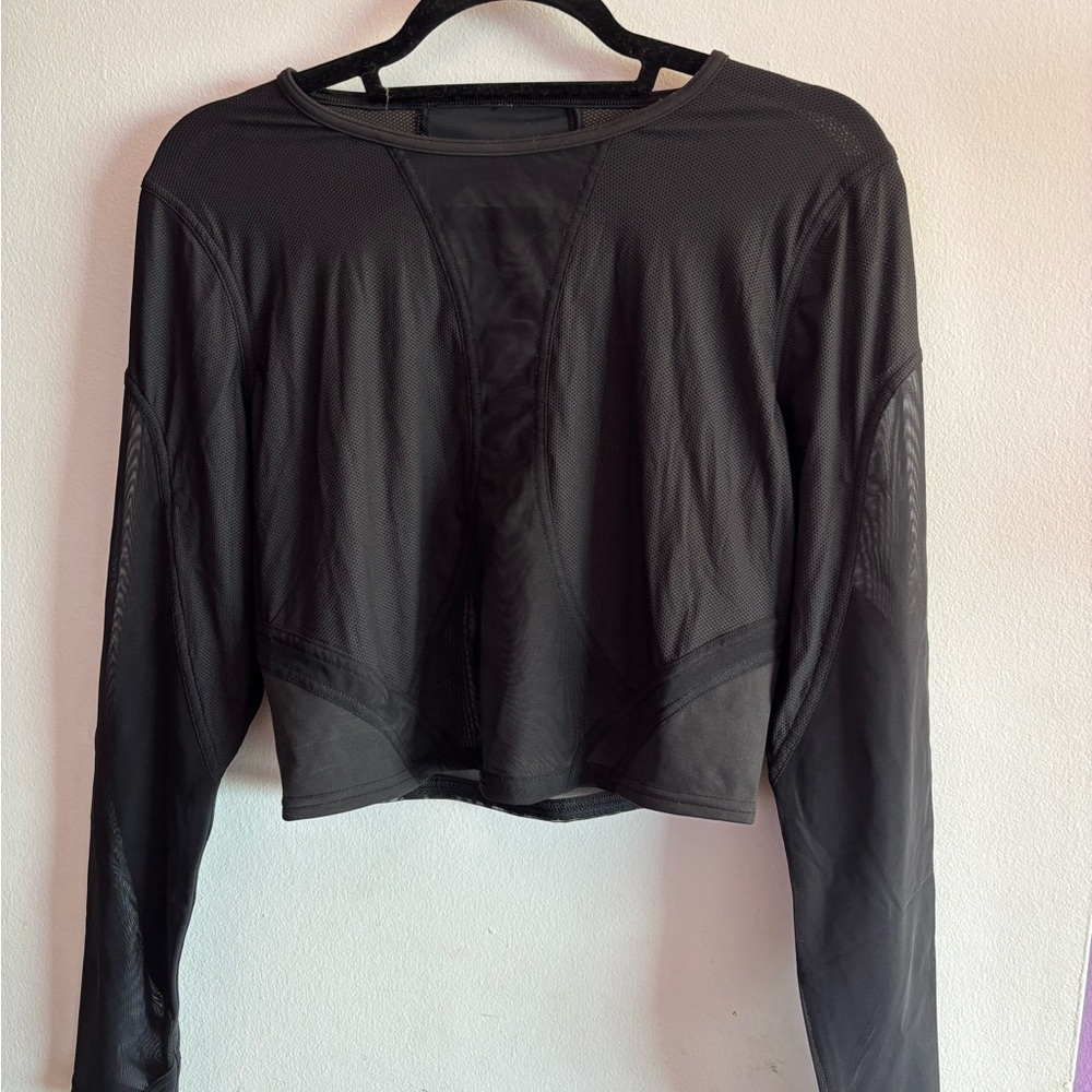 Lululemon Black Mesh Long Sleeve Top